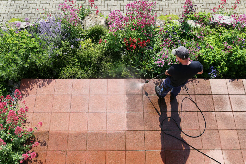 Pressure Washing Stone Pavers